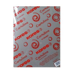 Cartulina Gris Carta 220 Gr Resma 50 Hojas Kores