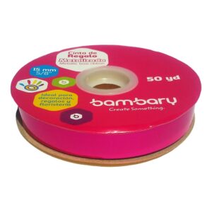 Cinta de Regalo Metalizada Magenta 15 mm x 45 mts Bambary