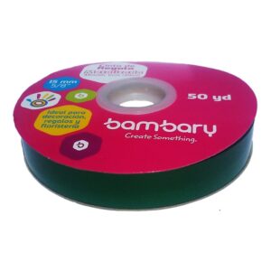 Cinta de Regalo Metalizada Verde Esmeralda 15 mm x 45 mts Bambary