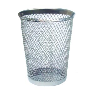 Porta Lápices Malla Metálica Plata