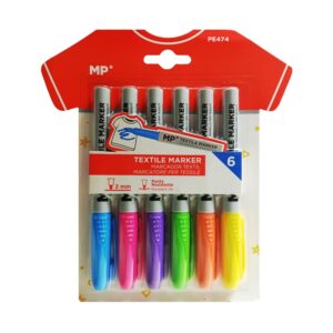 Marcador Textil Blister 6 Colores MP