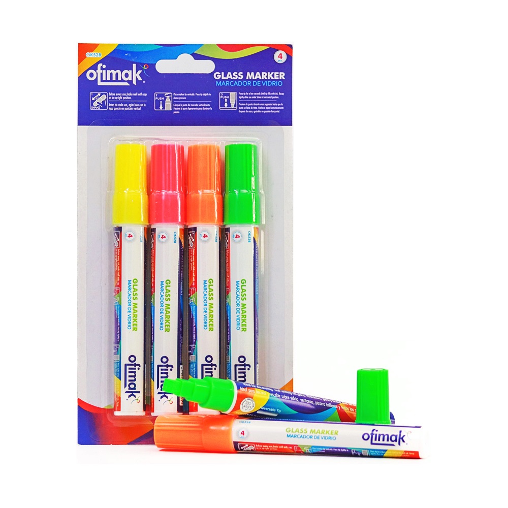 Marcador para Vidrio Paquete x 4 Uds Ofimak
