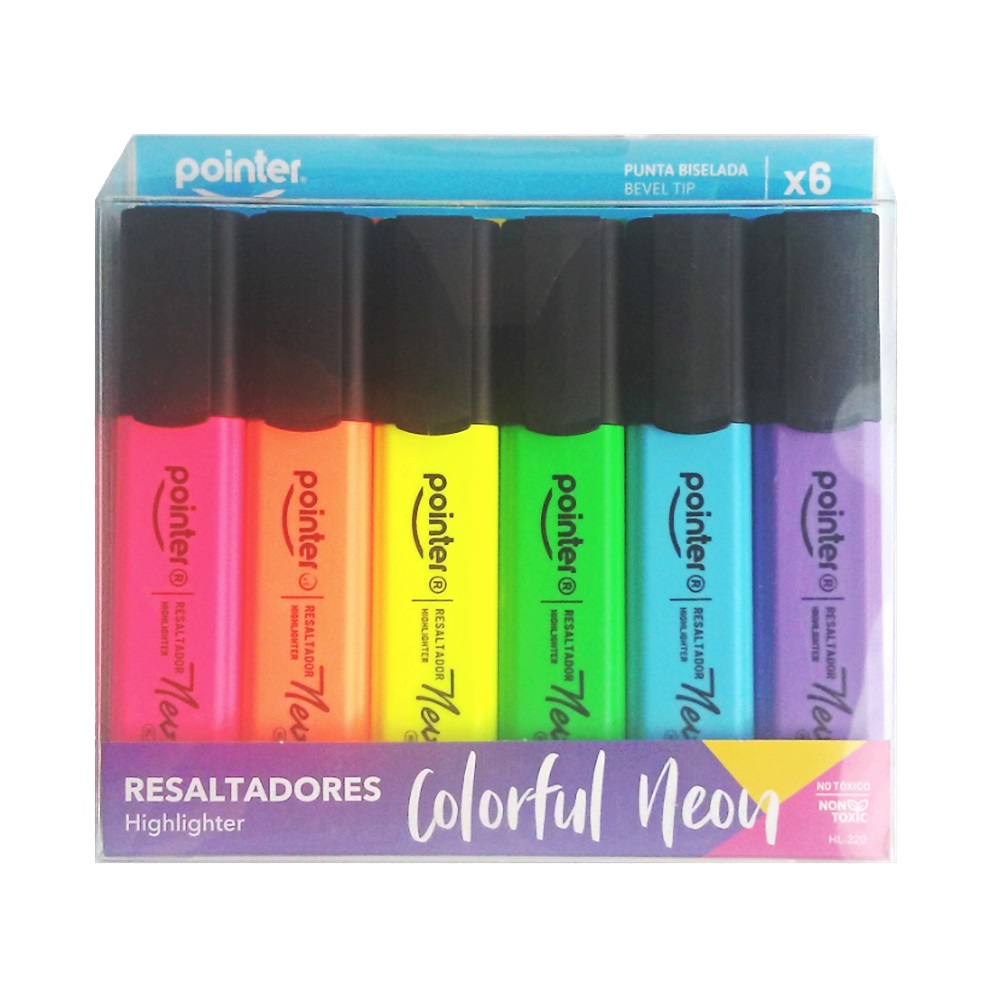 Resaltadores Color Pastel 6 Colores Pointer - Megabyte Papelería, C.A.