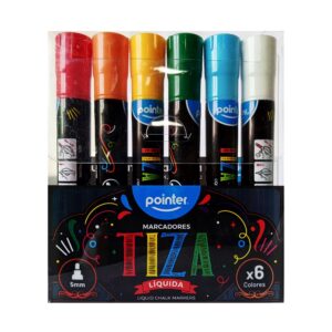 Marcadores de Tiza Liquida 6 Colores Pointer