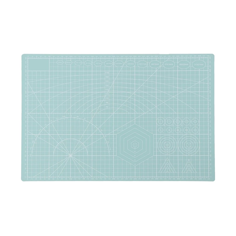Base de Corte Cutting Mat Retícula Verde Agua 30 x 45 cm