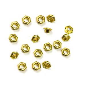 Ojete Hexagonal 5mm Dorado Paquete x 100 Uds