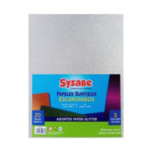 Papeles Surtidos Escarchados 5 Colores 180 gr Sysabe