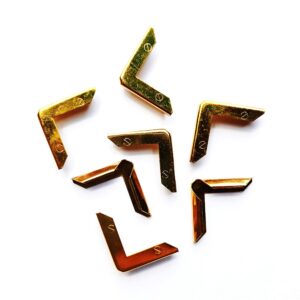 Esquinero Metálico Dorado Tornillo para Encuadernación