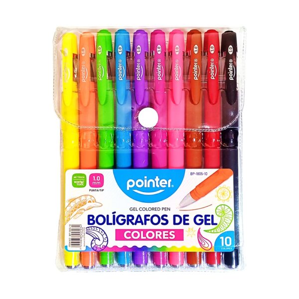 Bolígrafo de Gel 1.0 mm 10 Colores Pointer