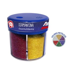 Escarcha en Dispensador 6 Colores Metálicos Artesco