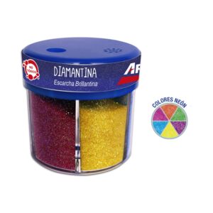 Escarcha en Dispensador 6 Colores Neón Artesco