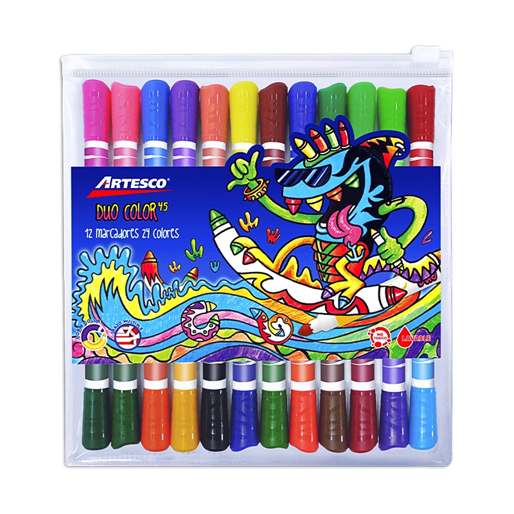 Marcadores Duo Color 45 24 Colores Artesco