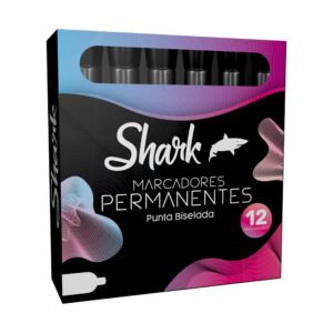 Marcador Grueso Permanente Negro Caja x 12 Uds Shark