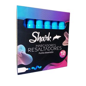 Resaltador Grueso Azul Caja x 12 Uds Shark