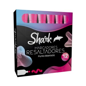 Resaltador Grueso Rosado Caja x 12 Uds Shark