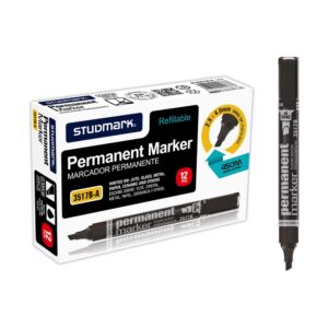 Marcador Permanente Negro Studmark Caja x 12 Uds