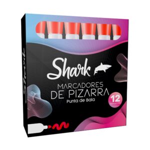 Marcador de Pizarra Rojo Shark Caja x 12 Uds
