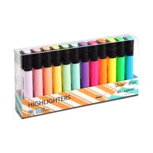 Resaltador Grueso Neón Pastel 12 Colores Enlegend