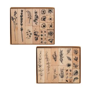 Sellos de Madera Naturaleza Vintage Juego de 22 Piezas