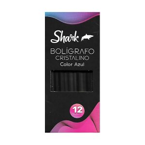 Boligrafo Cristalino Azul Shark Caja x 12 Uds