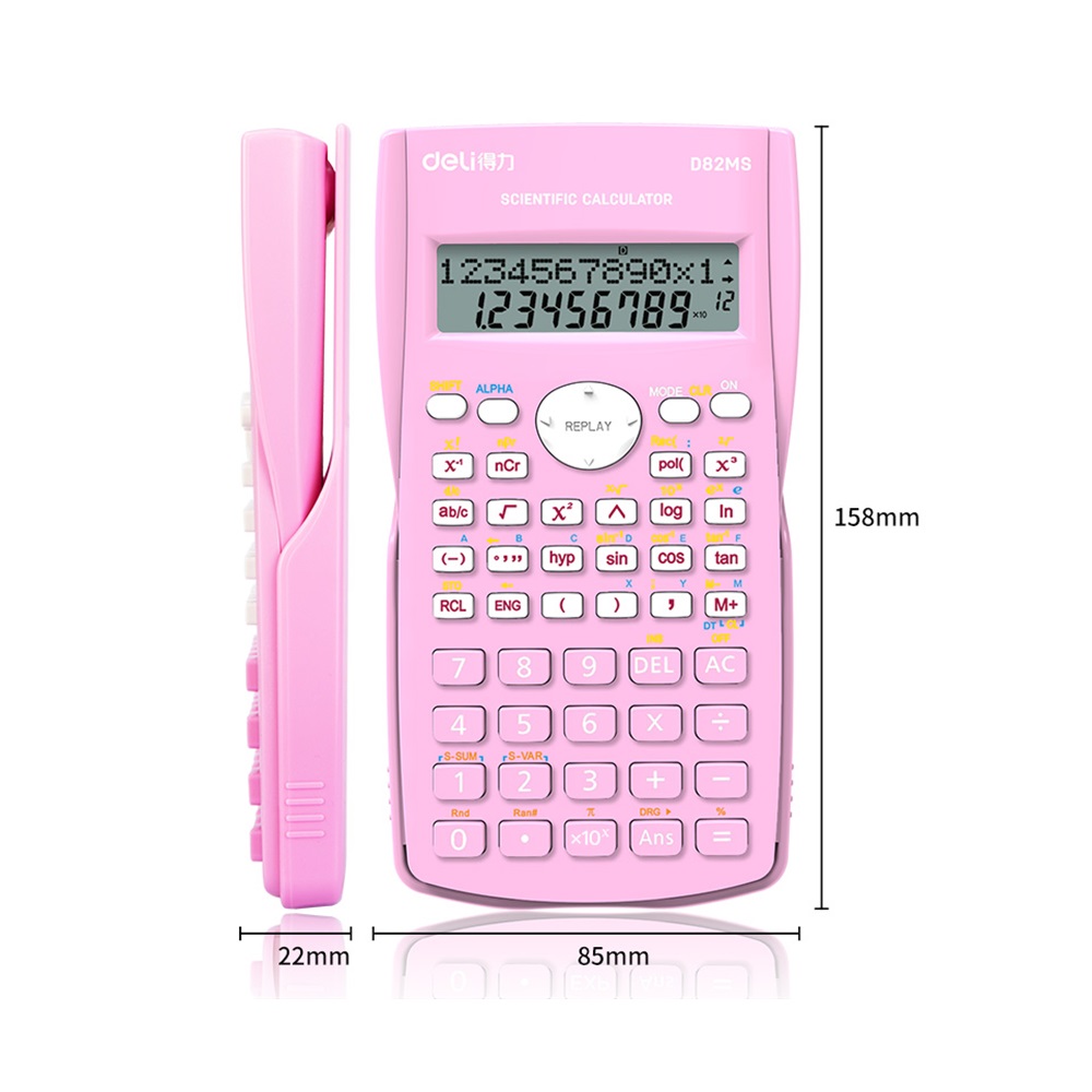Calculadora Científica Rosada D82MS Deli - Imagen 2