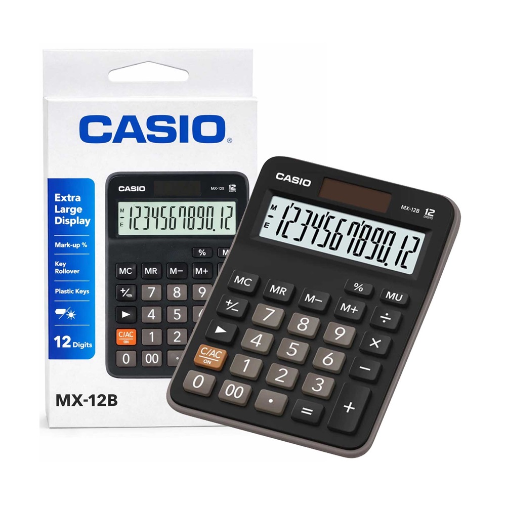 Calculadora de Escritorio Negra MX-12B Casio - Imagen 2
