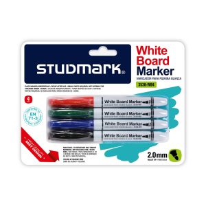 Marcador Pizarra Fino Set 4 Colores Studmark