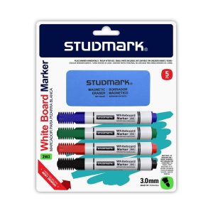 Marcador Pizarra Blister 4 Colores + Borrador Studmark