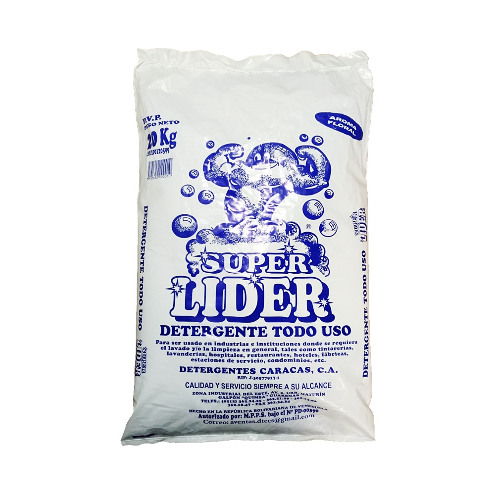 Detergente en Polvo 20 Kg Super Lider
