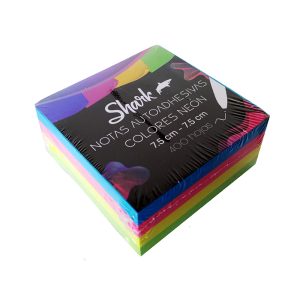 Taco Autoadhesivo 76 x 76 mm 4 Colores Neón 400 Hojas Shark