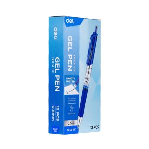 Boligrafo Gel Rectráctil Azul Punta Fina 0.5mm Deli Caja x 12 Uds